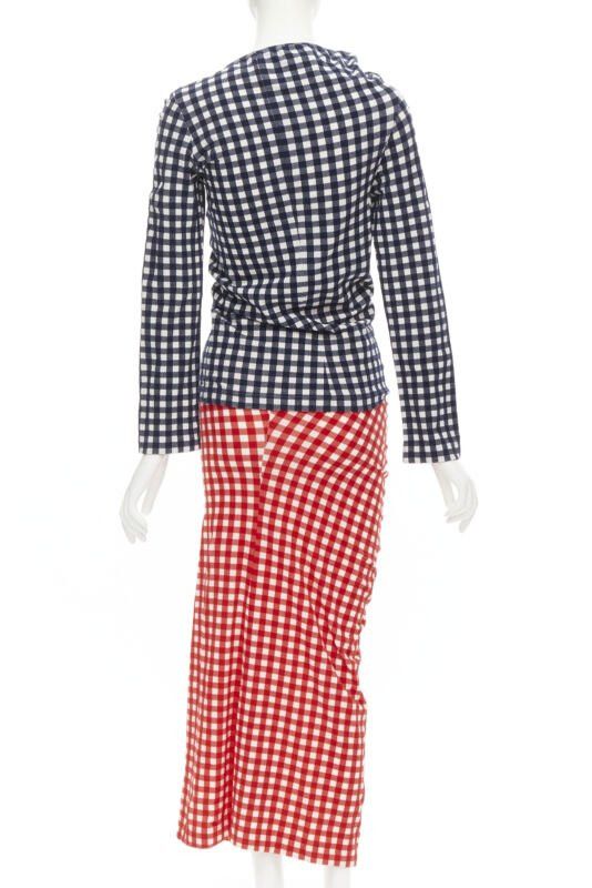 Comme des Garcons COMME DES GARCONS 1997 Vintage Lumps and Bumps gingham checked blue red set Size S / US 4 / IT 40 - 4 Thumbnail
