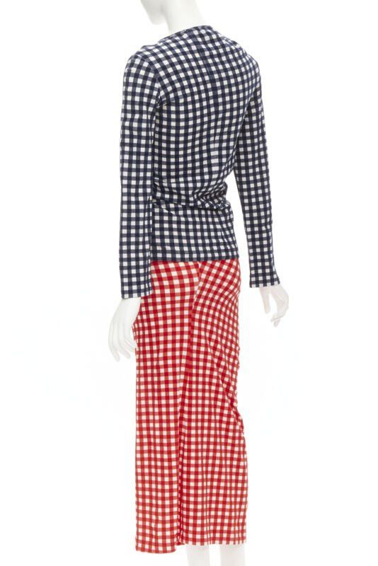 Comme des Garcons COMME DES GARCONS 1997 Vintage Lumps and Bumps gingham checked blue red set Size S / US 4 / IT 40 - 5 Thumbnail