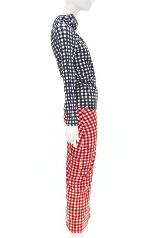 Comme des Garcons COMME DES GARCONS 1997 Vintage Lumps and Bumps gingham checked blue red set Size S / US 4 / IT 40 - 3 Thumbnail