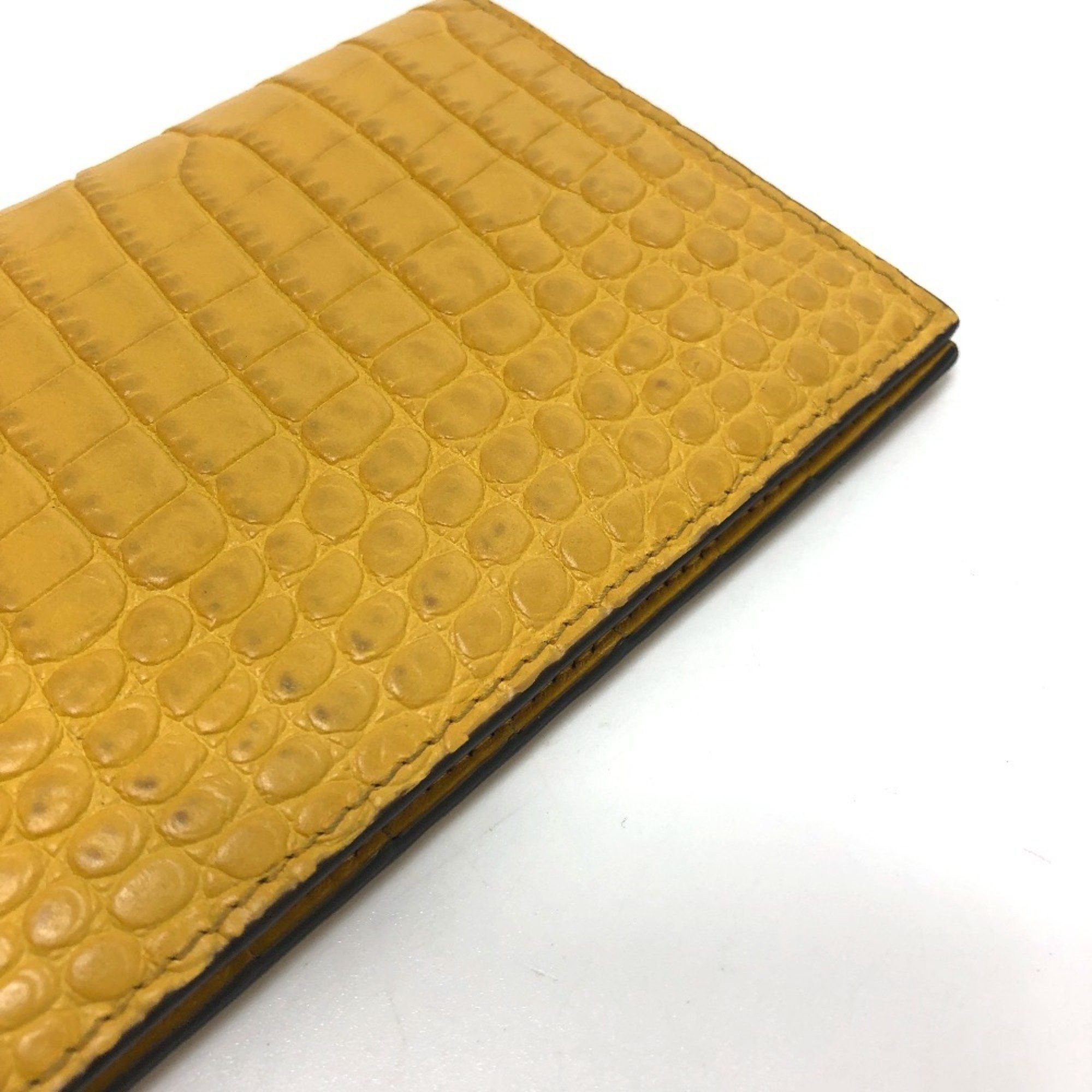 Jimmy Choo JIMMY CHOO Flap Logo Embossed Wallet, Long Bifold Leather, Women's, Yellow Size ONE SIZE - 4 Thumbnail