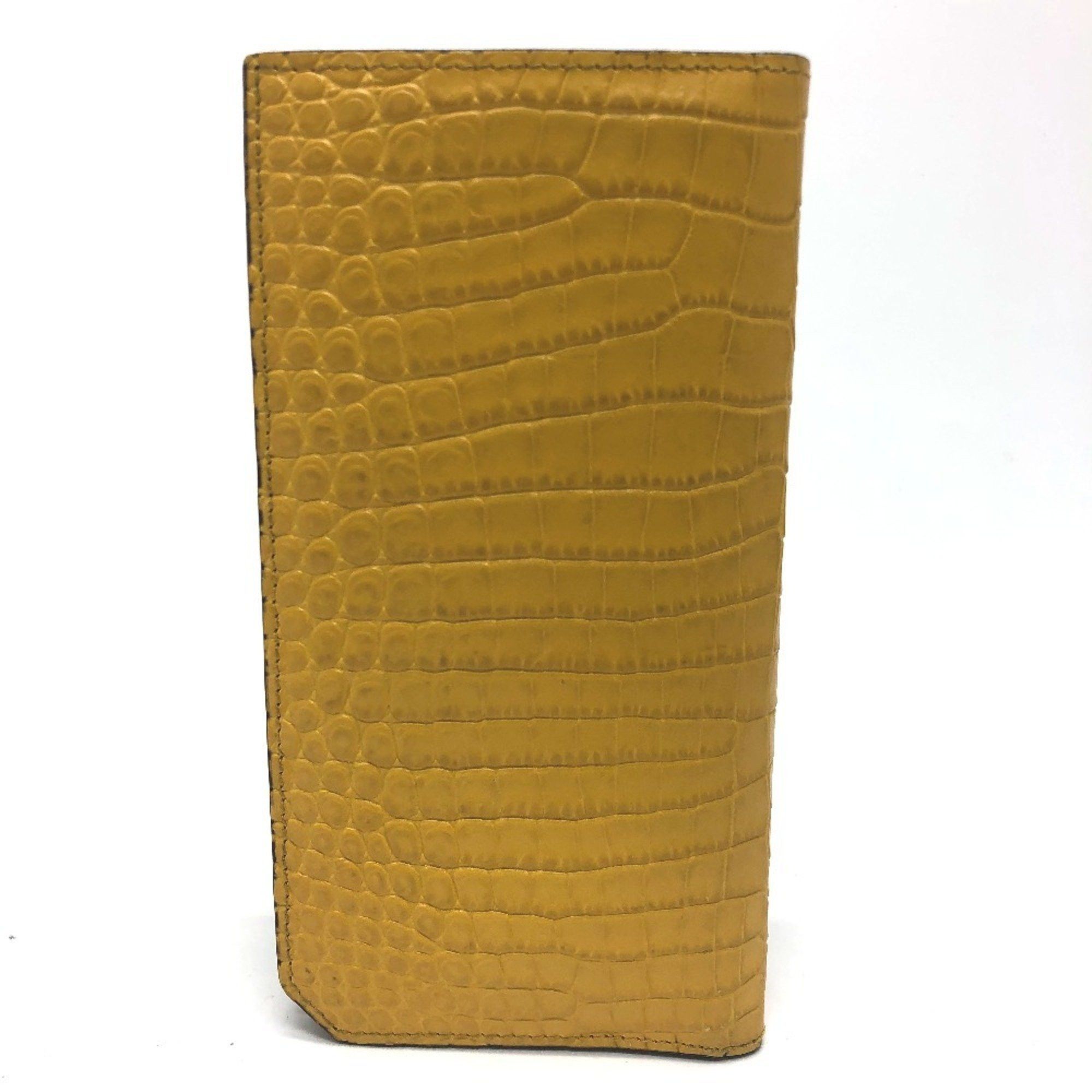 Jimmy Choo JIMMY CHOO Flap Logo Embossed Wallet, Long Bifold Leather, Women's, Yellow Size ONE SIZE - 2 Thumbnail