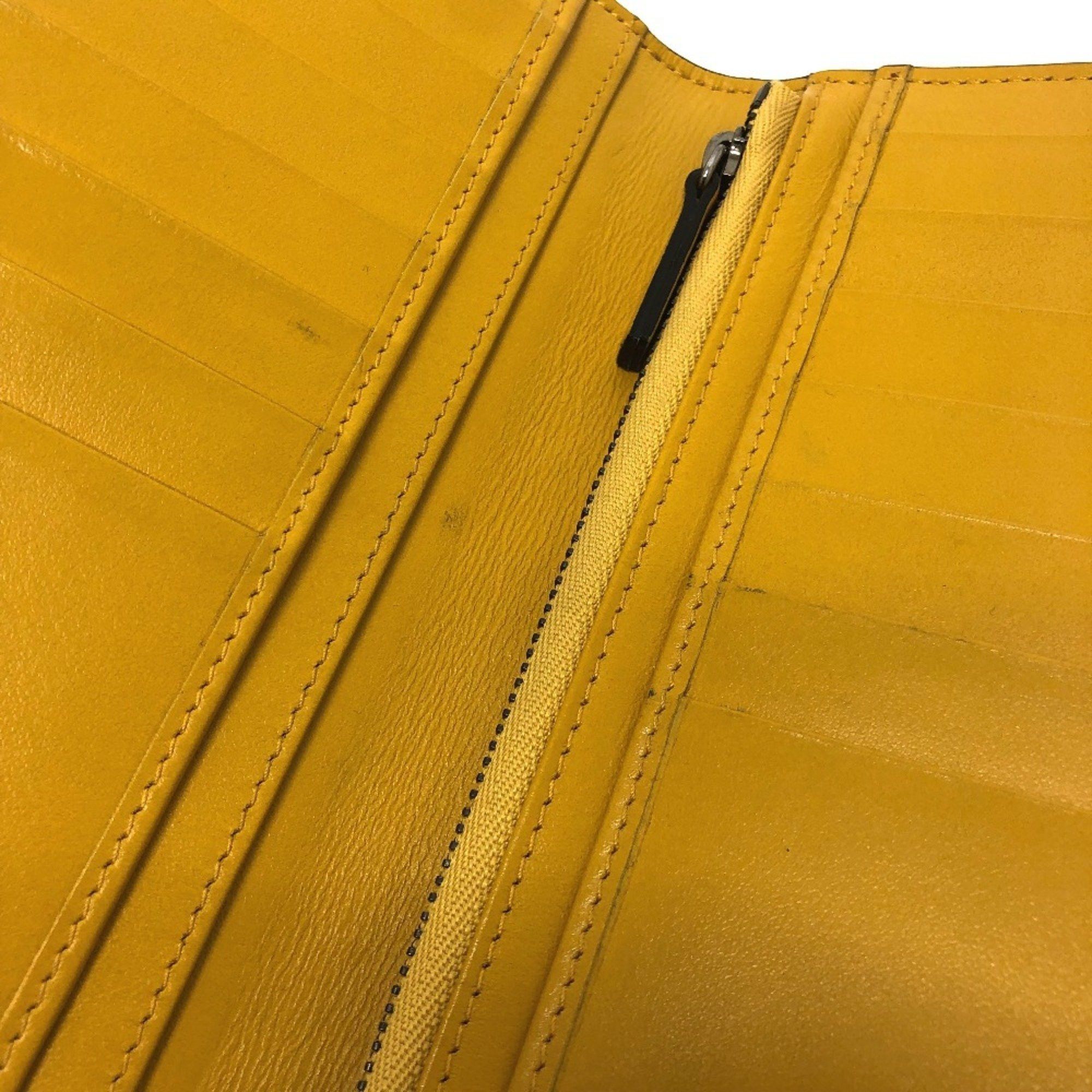 Jimmy Choo JIMMY CHOO Flap Logo Embossed Wallet, Long Bifold Leather, Women's, Yellow Size ONE SIZE - 9 Thumbnail