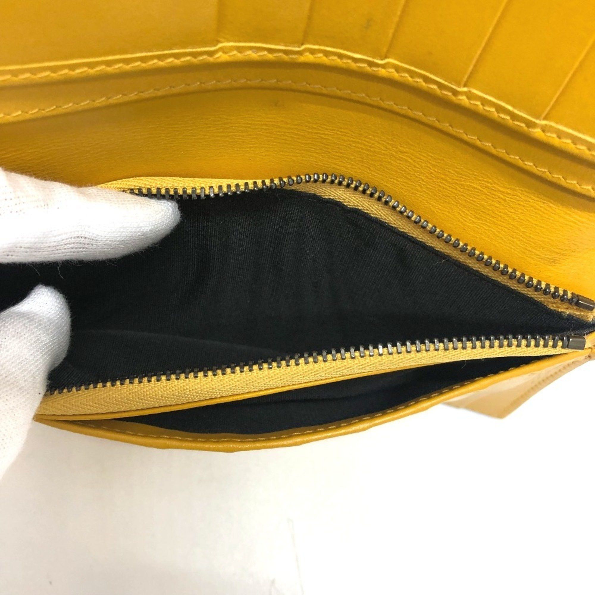 Jimmy Choo JIMMY CHOO Flap Logo Embossed Wallet, Long Bifold Leather, Women's, Yellow Size ONE SIZE - 12 Thumbnail