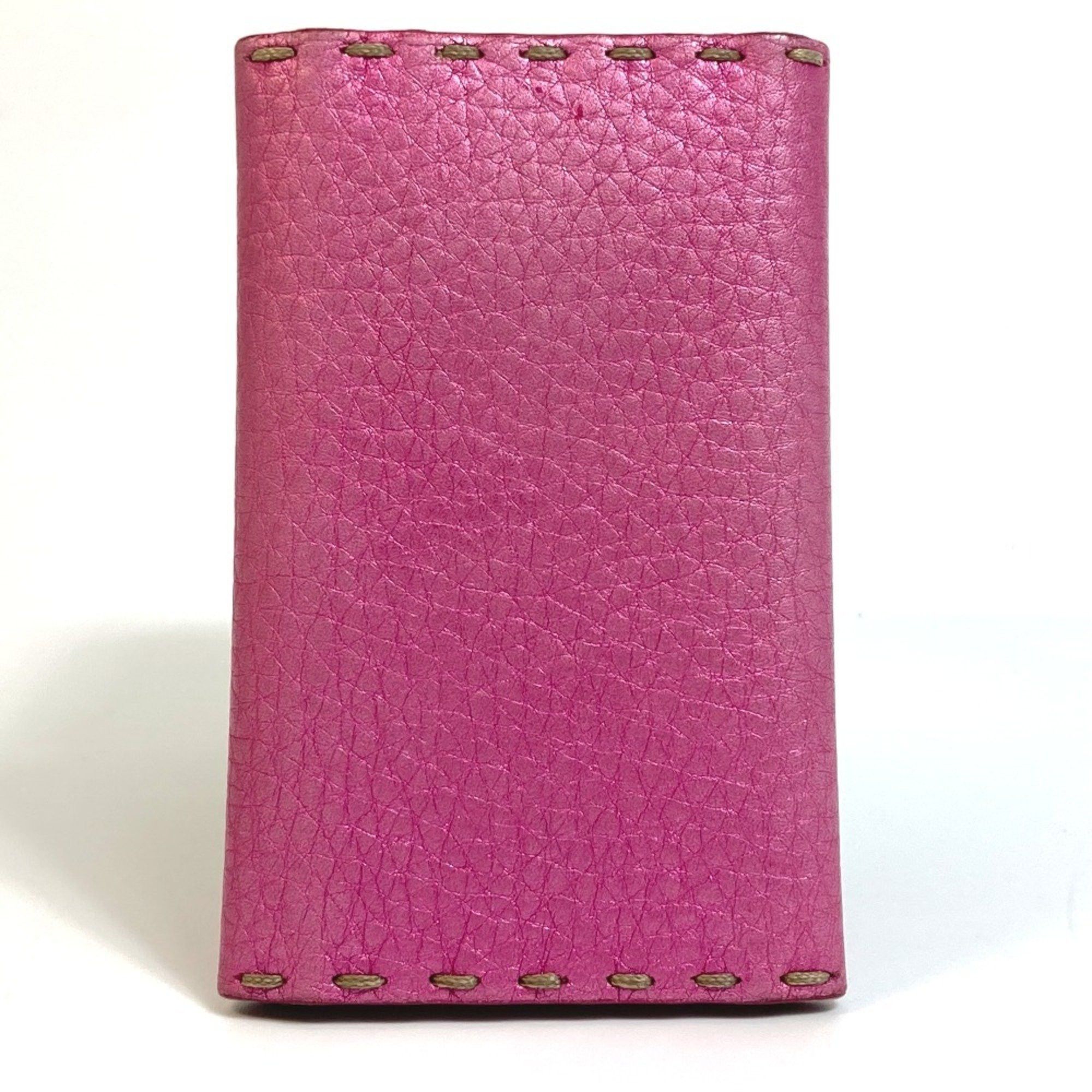 Fendi FENDI Selleria Key Ring Case in Metallic Pink Leather for Men Size ONE SIZE - 2 Thumbnail