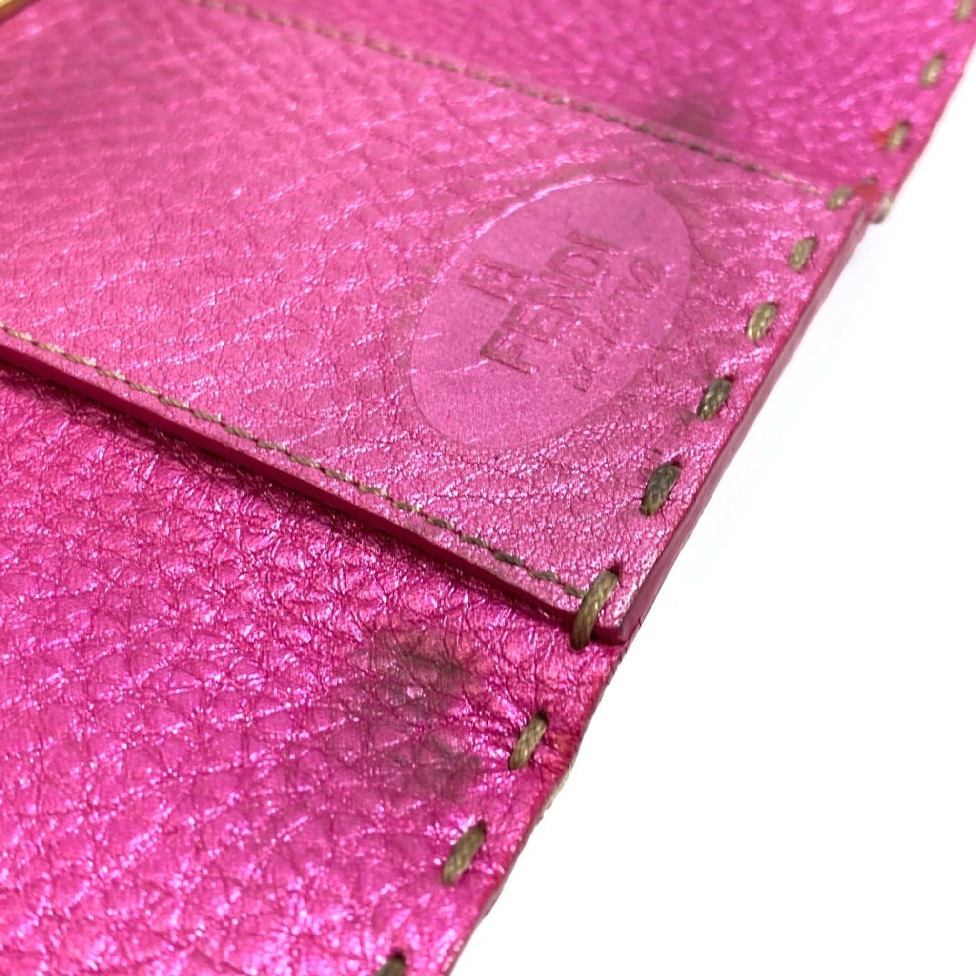 Fendi FENDI Selleria Key Ring Case in Metallic Pink Leather for Men Size ONE SIZE - 11 Thumbnail