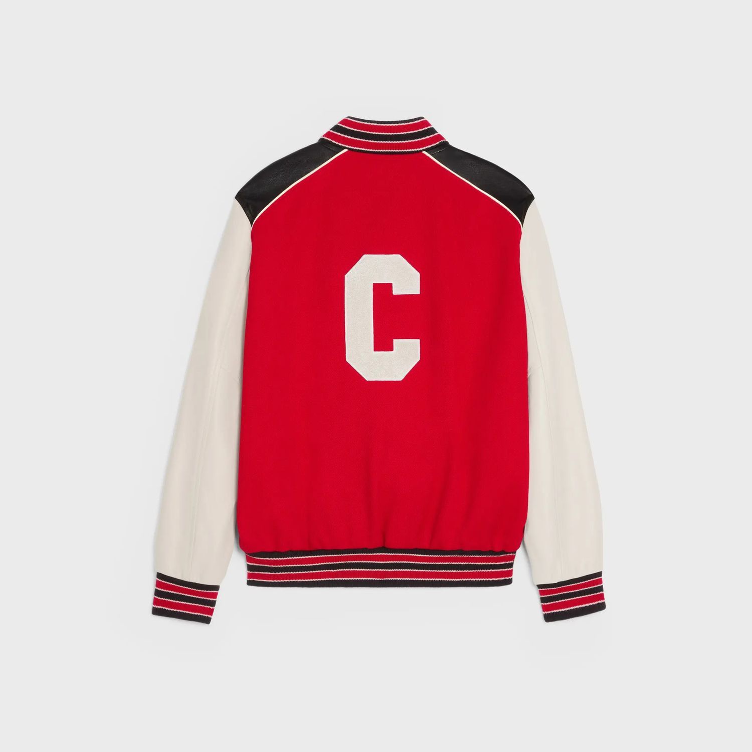 Celine Teddy Varsity Bomber Jacket in Red Size US M / EU 48-50 / 2 - 2 Thumbnail