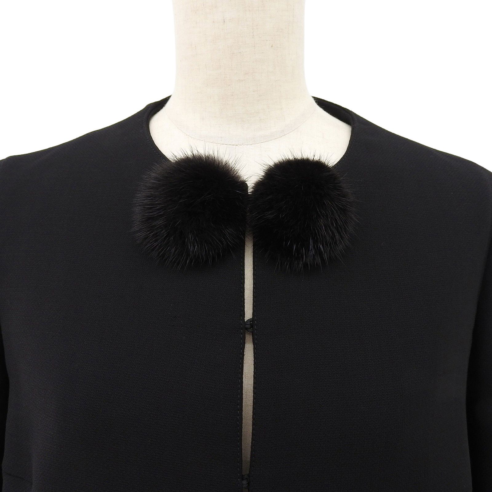 Salvatore Ferragamo Salvatore Ferragamo Salvatore Ferragamo Wool Mink Fur Jacket Leather Outerwear DUTY FREE for USA Size ONE SIZE - 3 Thumbnail