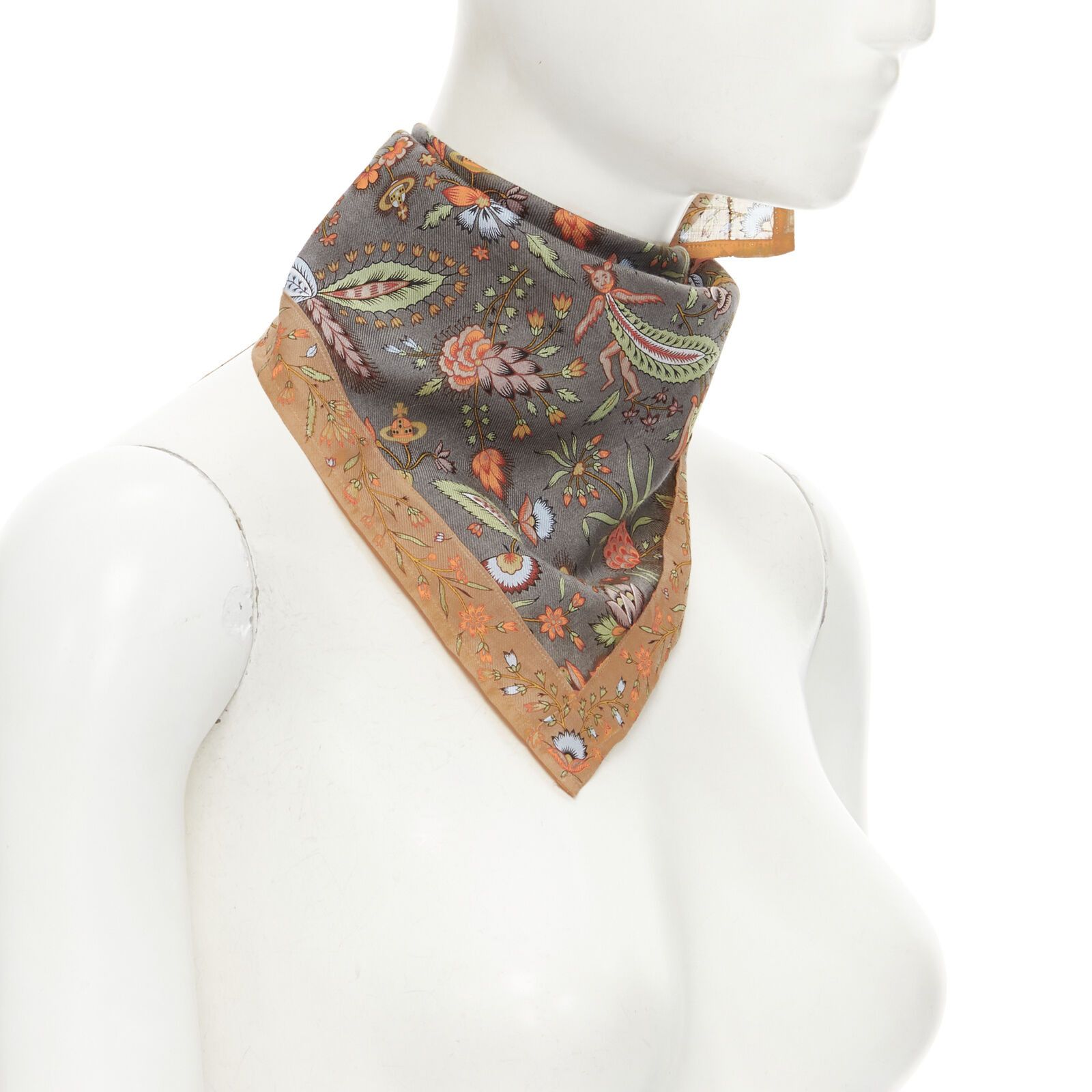 Vivienne Westwood VIVIENNE WESTWOOD orb logo mythical creatures floral handkerchief neckscarf Size ONE SIZE - 3 Thumbnail