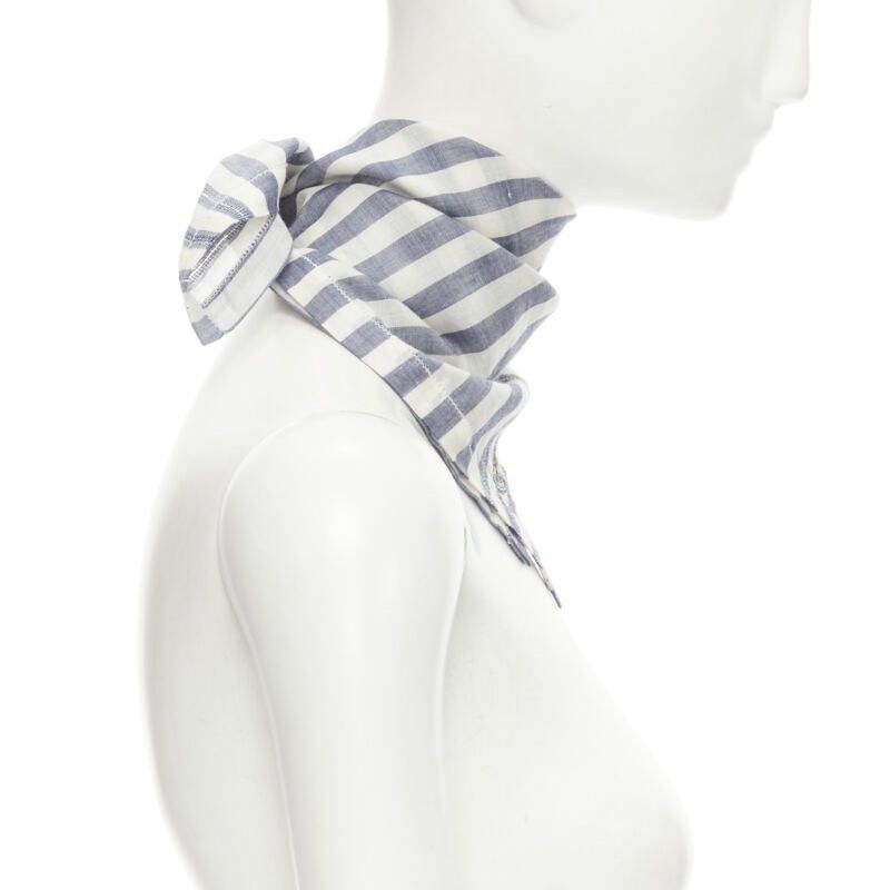 Vivienne Westwood VIVIENNE WESTWOOD blue white nautical stripe orb logo handkerchief neckscarf Size ONE SIZE - 4 Thumbnail