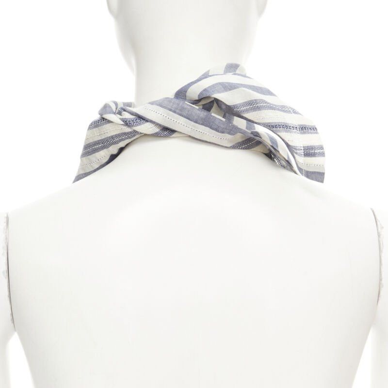 Vivienne Westwood VIVIENNE WESTWOOD blue white nautical stripe orb logo handkerchief neckscarf Size ONE SIZE - 5 Thumbnail