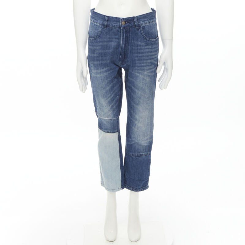 Maison Margiela MAISON MARGEILA 2016 washed blue denim deconstructed patchwork cropped jeans 30" Size US 30 / EU 46 - 10 Thumbnail