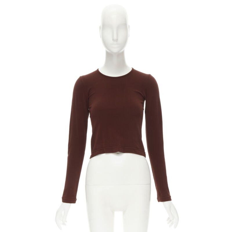 Comme des Garcons COMME DES GARCONS 1997 Lumps Bumps brown nylon blend crew neck knit cropped top Size ONE SIZE - 9 Thumbnail