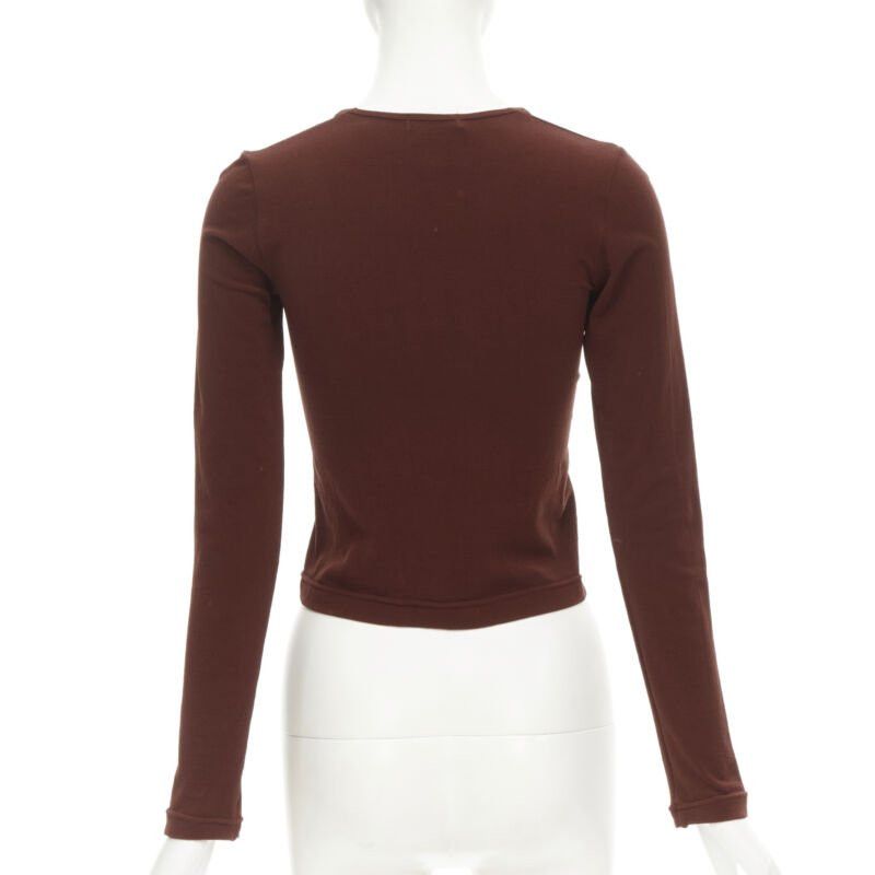 Comme des Garcons COMME DES GARCONS 1997 Lumps Bumps brown nylon blend crew neck knit cropped top Size ONE SIZE - 5 Thumbnail