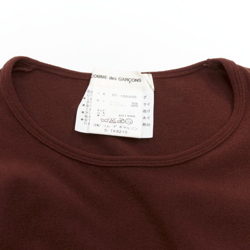 Comme des Garcons COMME DES GARCONS 1997 Lumps Bumps brown nylon blend crew neck knit cropped top Size ONE SIZE - 8 Thumbnail