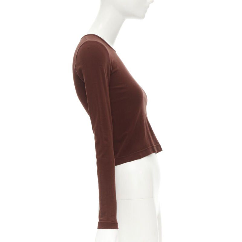 Comme des Garcons COMME DES GARCONS 1997 Lumps Bumps brown nylon blend crew neck knit cropped top Size ONE SIZE - 4 Thumbnail