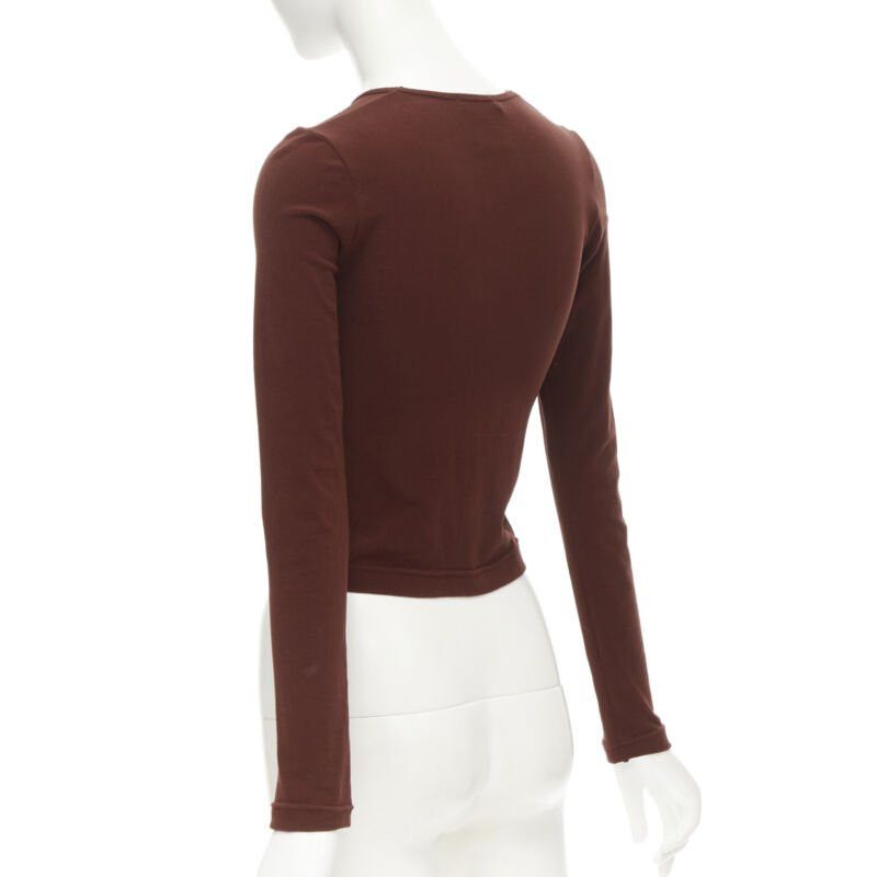Comme des Garcons COMME DES GARCONS 1997 Lumps Bumps brown nylon blend crew neck knit cropped top Size ONE SIZE - 6 Thumbnail