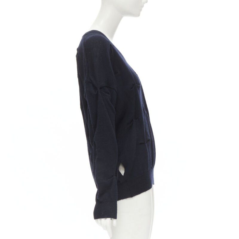 Comme des Garcons rare TRICOT COMME DES GARCONS Vintage 1980's black wool pinched bow sweater Size ONE SIZE - 4 Thumbnail