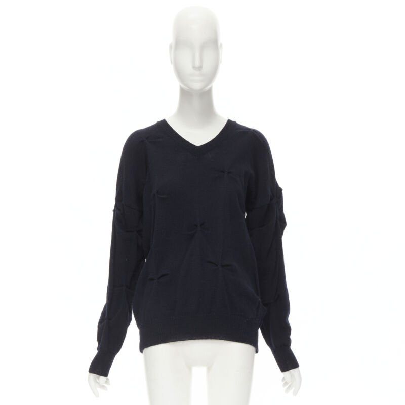 Comme des Garcons rare TRICOT COMME DES GARCONS Vintage 1980's black wool pinched bow sweater Size ONE SIZE - 10 Thumbnail