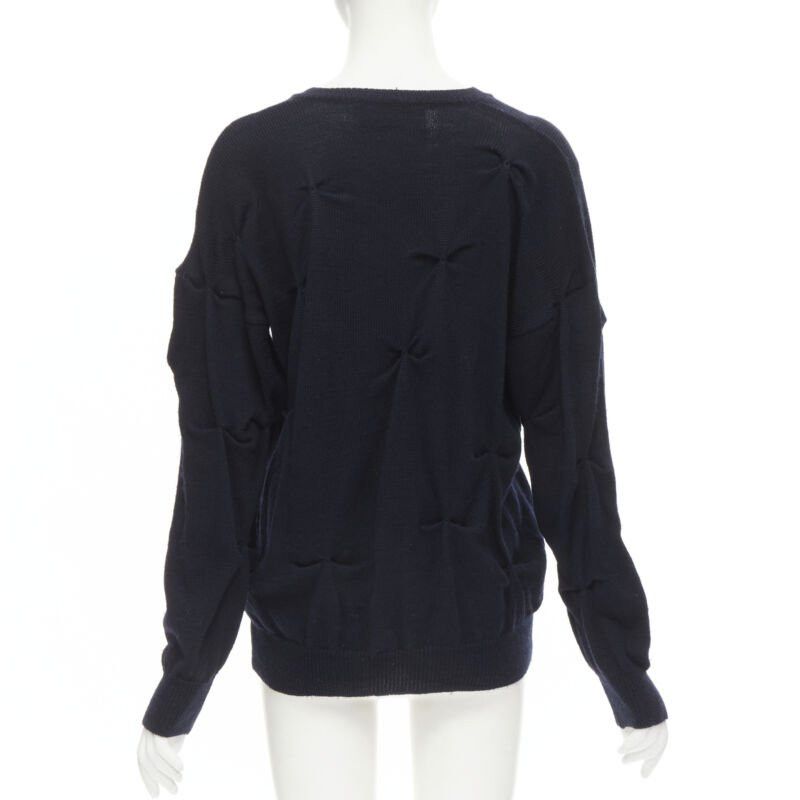 Comme des Garcons rare TRICOT COMME DES GARCONS Vintage 1980's black wool pinched bow sweater Size ONE SIZE - 5 Thumbnail