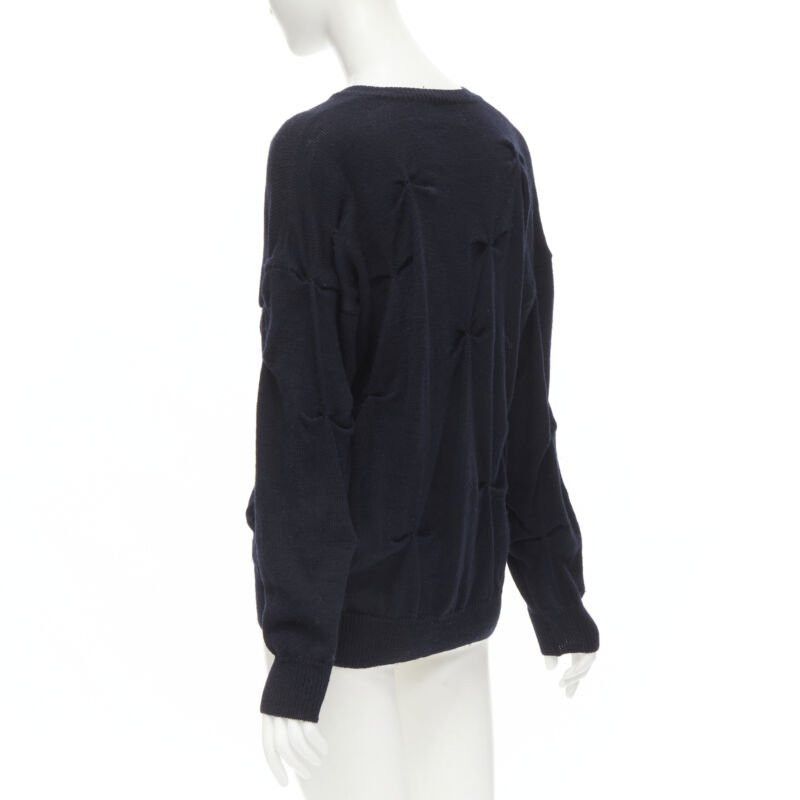 Comme des Garcons rare TRICOT COMME DES GARCONS Vintage 1980's black wool pinched bow sweater Size ONE SIZE - 6 Thumbnail
