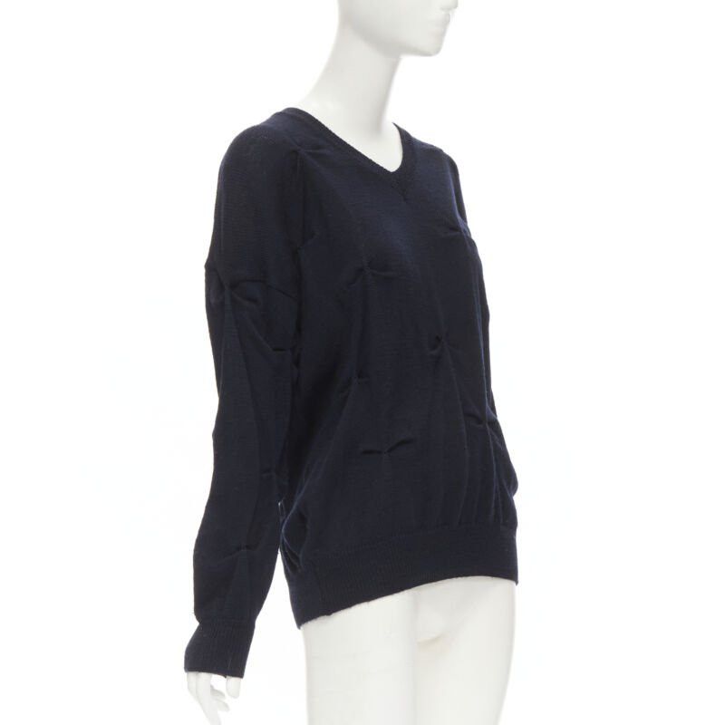 Comme des Garcons rare TRICOT COMME DES GARCONS Vintage 1980's black wool pinched bow sweater Size ONE SIZE - 3 Thumbnail