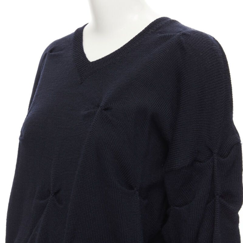 Comme des Garcons rare TRICOT COMME DES GARCONS Vintage 1980's black wool pinched bow sweater Size ONE SIZE - 2 Thumbnail