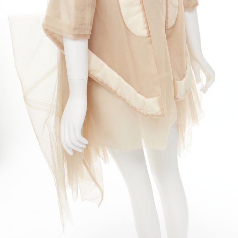 Comme des Garcons rare COMME DES GARCONS 2009 Runway nude inside out sheer tulle long jacket XS Size XS / US 0-2 / IT 36-38 - 2 Thumbnail