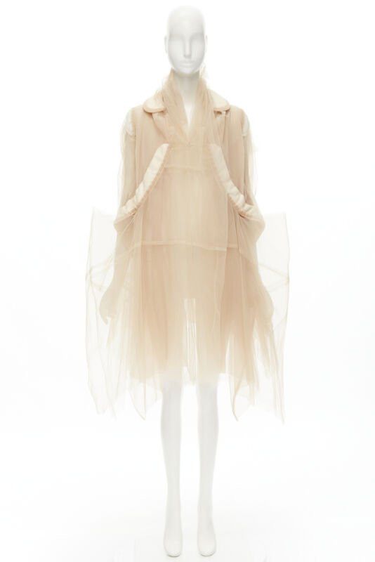 Comme des Garcons rare COMME DES GARCONS 2009 Runway nude inside out sheer tulle long jacket XS Size XS / US 0-2 / IT 36-38 - 11 Thumbnail
