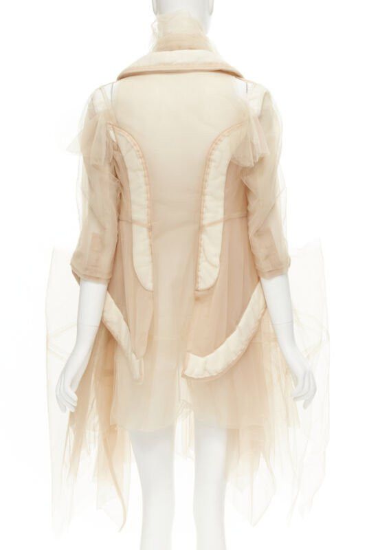 Comme des Garcons rare COMME DES GARCONS 2009 Runway nude inside out sheer tulle long jacket XS Size XS / US 0-2 / IT 36-38 - 6 Thumbnail
