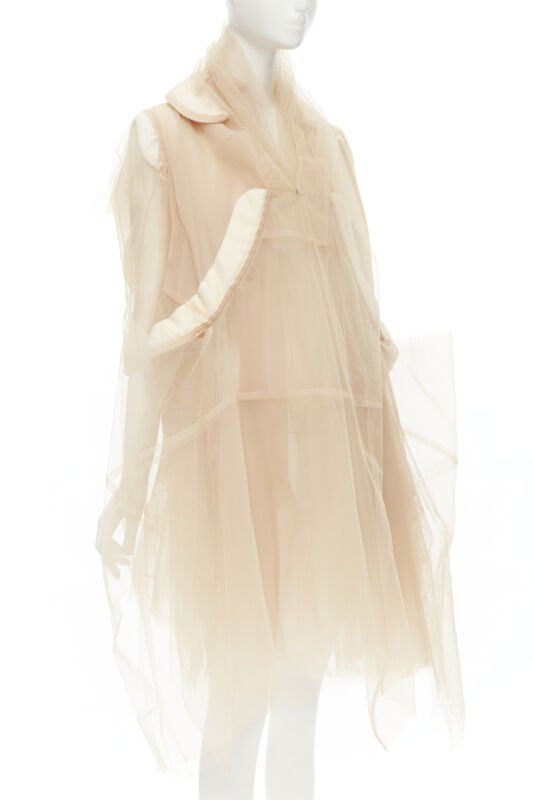 Comme des Garcons rare COMME DES GARCONS 2009 Runway nude inside out sheer tulle long jacket XS Size XS / US 0-2 / IT 36-38 - 3 Thumbnail