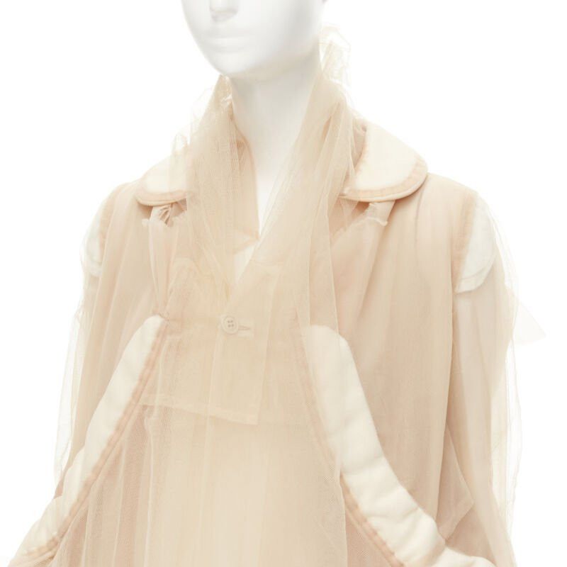 Comme des Garcons rare COMME DES GARCONS 2009 Runway nude inside out sheer tulle long jacket XS Size XS / US 0-2 / IT 36-38 - 7 Thumbnail