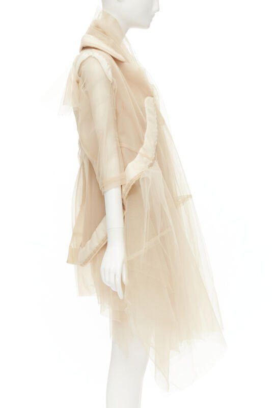 Comme des Garcons rare COMME DES GARCONS 2009 Runway nude inside out sheer tulle long jacket XS Size XS / US 0-2 / IT 36-38 - 4 Thumbnail
