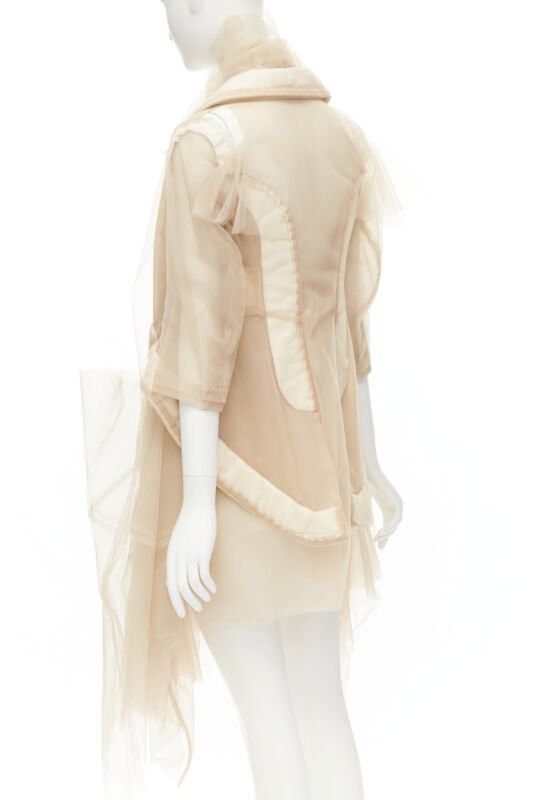 Comme des Garcons rare COMME DES GARCONS 2009 Runway nude inside out sheer tulle long jacket XS Size XS / US 0-2 / IT 36-38 - 5 Thumbnail