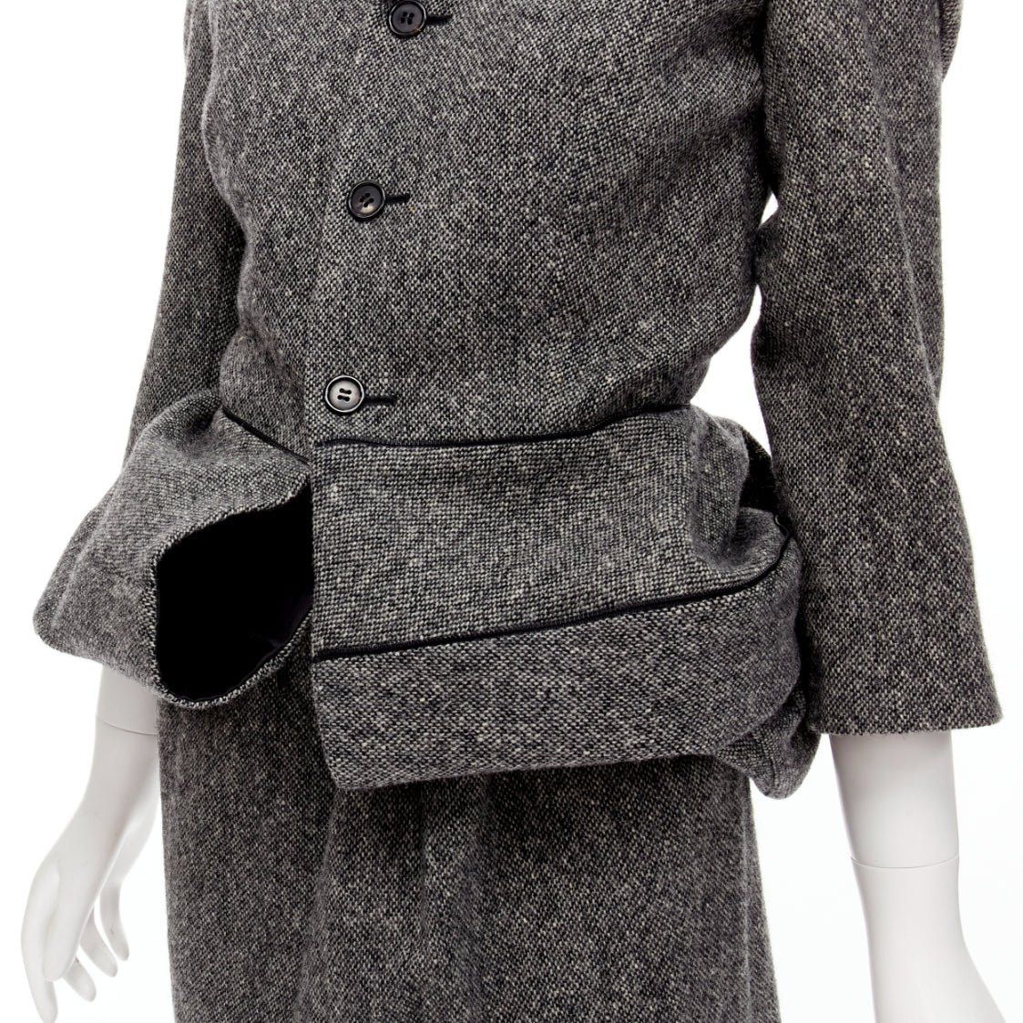 Junya Watanabe rare JUNYA WATANABE 1999 Vintage grey tweed convertible blazer dress look S Size S / US 4 / IT 40 - 2 Thumbnail