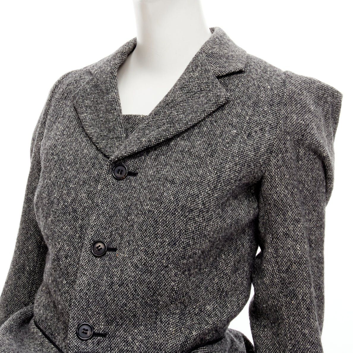 Junya Watanabe rare JUNYA WATANABE 1999 Vintage grey tweed convertible blazer dress look S Size S / US 4 / IT 40 - 11 Thumbnail