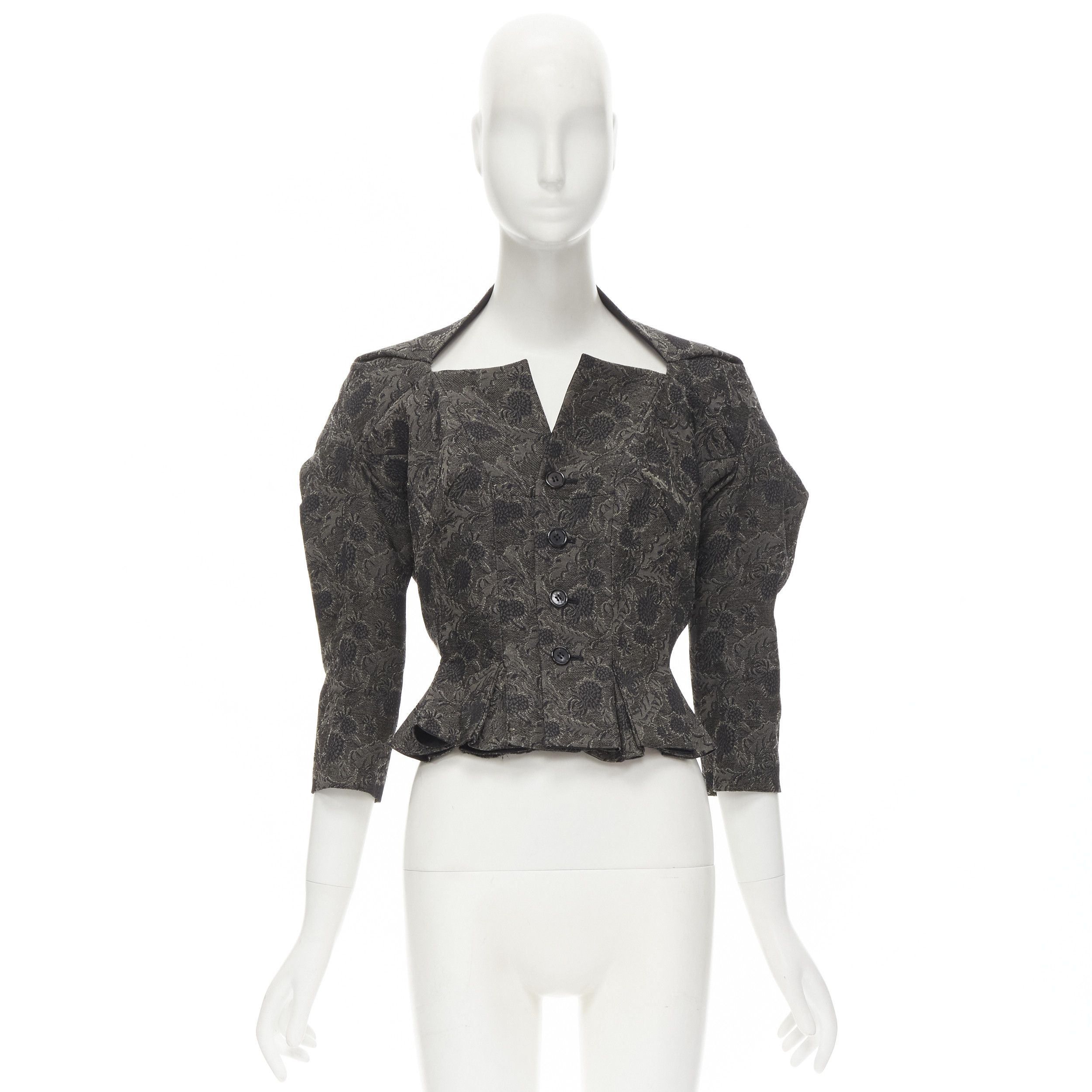 Junya Watanabe rare JUNYA WATANABE 1999 grey floral lace jacquard transformable jacket M Size M / US 6-8 / IT 42-44 - 11 Thumbnail