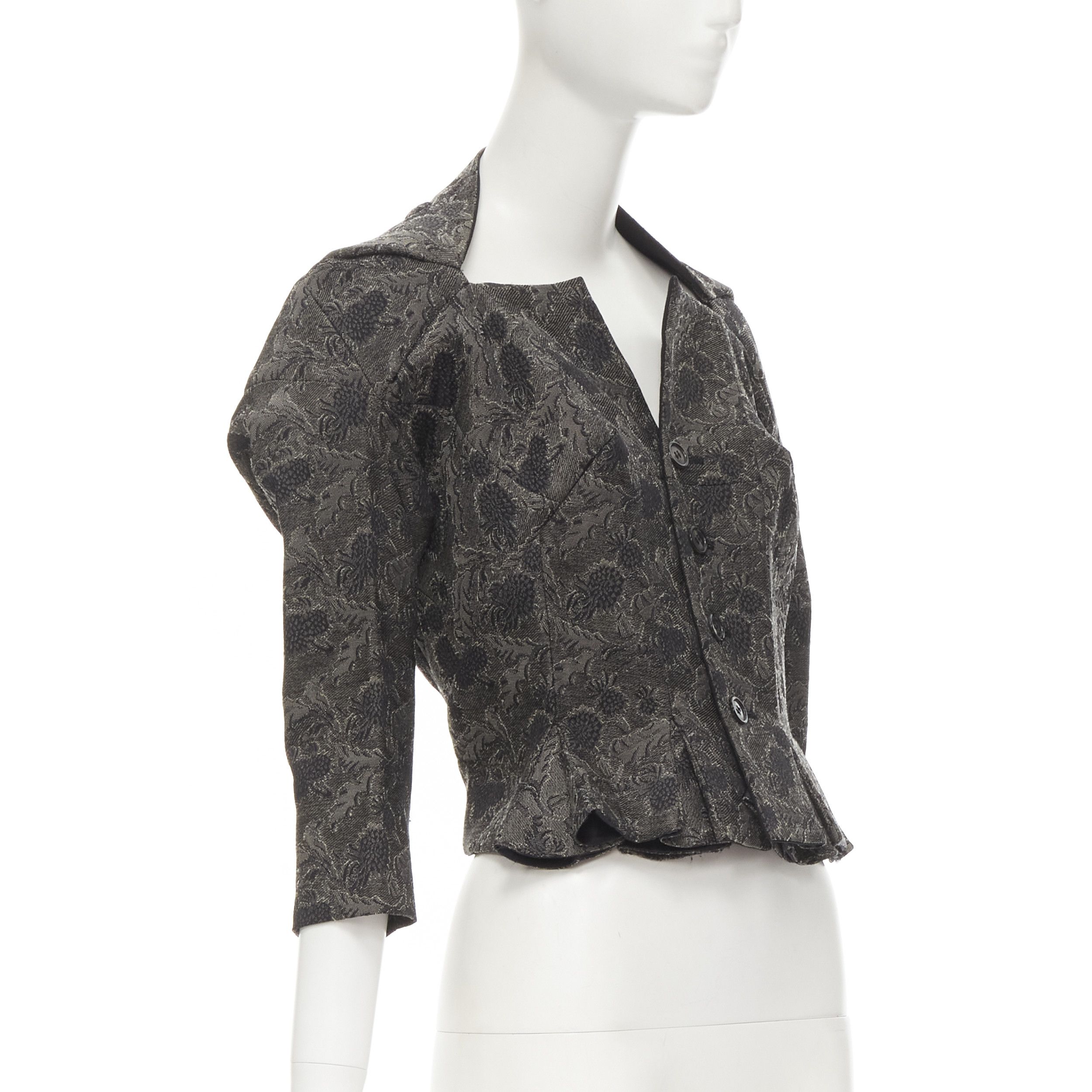 Junya Watanabe rare JUNYA WATANABE 1999 grey floral lace jacquard transformable jacket M Size M / US 6-8 / IT 42-44 - 3 Thumbnail