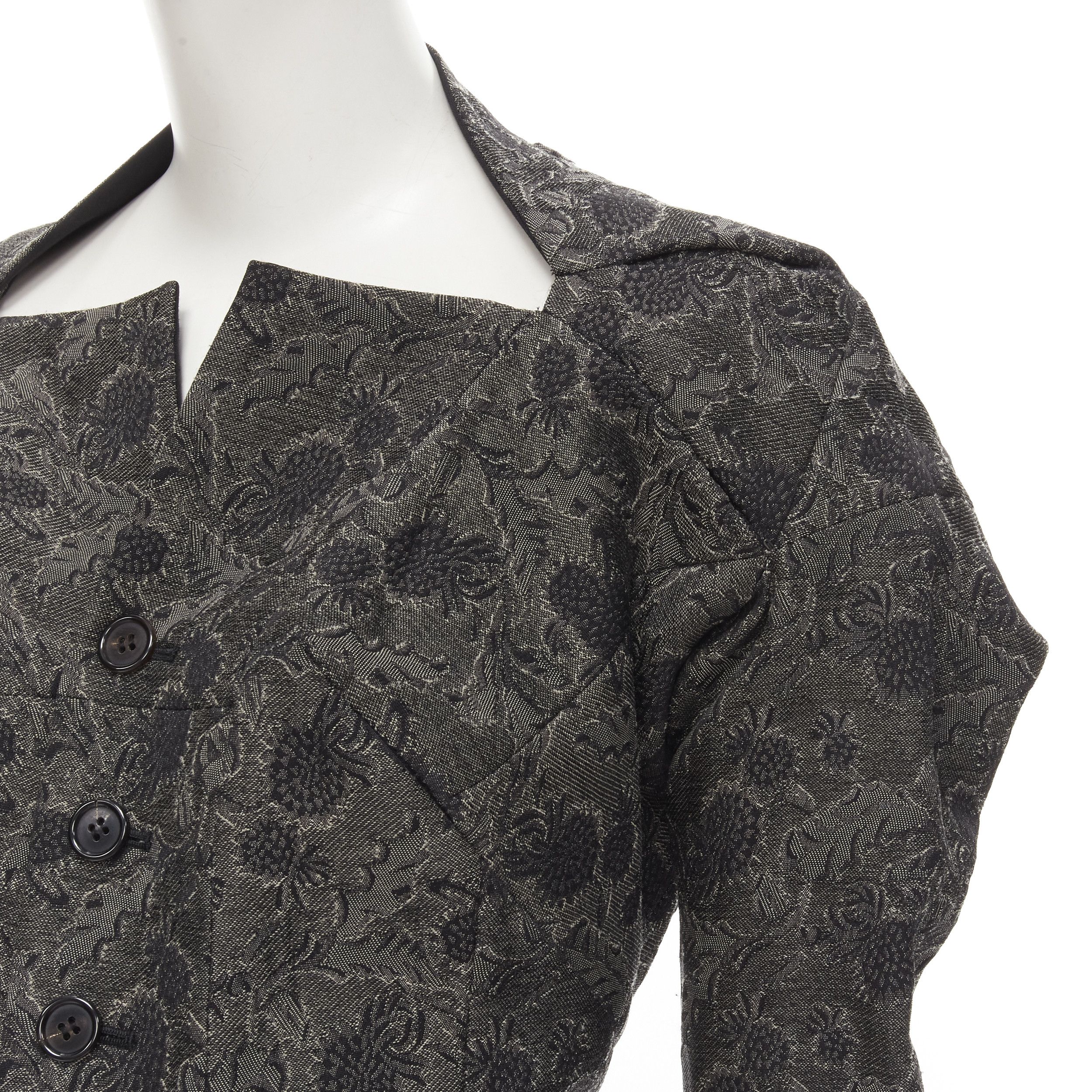 Junya Watanabe rare JUNYA WATANABE 1999 grey floral lace jacquard transformable jacket M Size M / US 6-8 / IT 42-44 - 5 Thumbnail