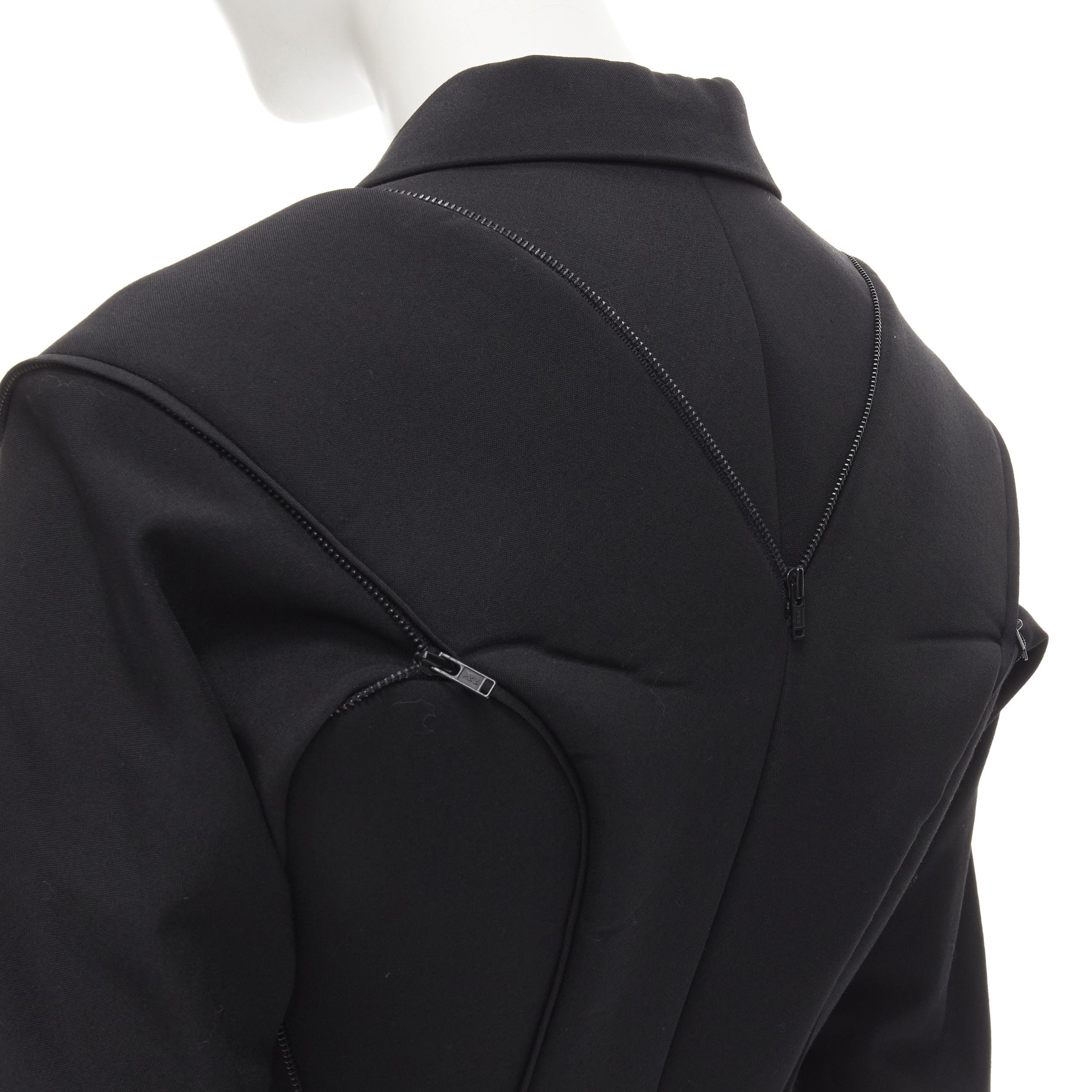 Junya Watanabe rare JUNYA WATANABE 1999 Runway black neoprene transformable blazer jacket S Size S / US 4 / IT 40 - 2 Thumbnail