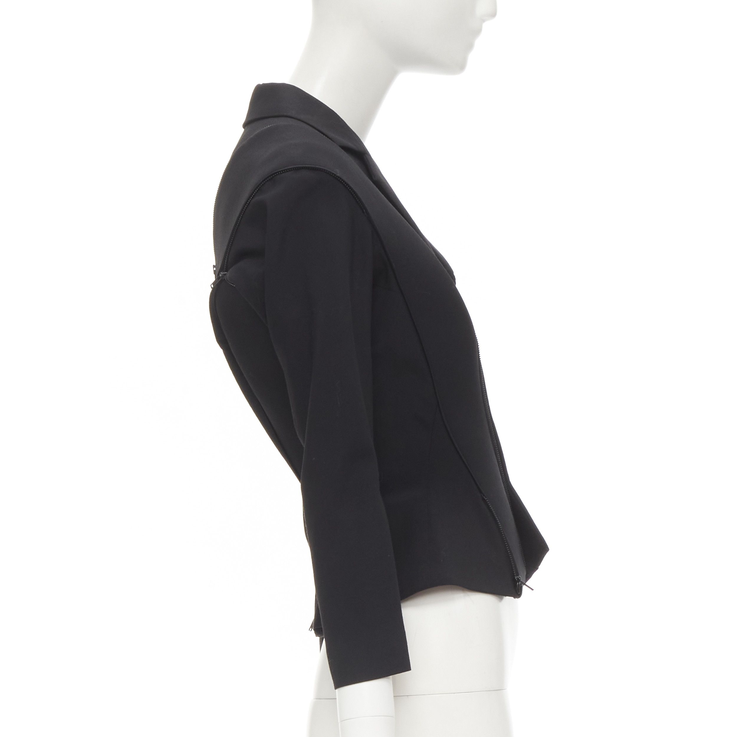 Junya Watanabe rare JUNYA WATANABE 1999 Runway black neoprene transformable blazer jacket S Size S / US 4 / IT 40 - 5 Thumbnail