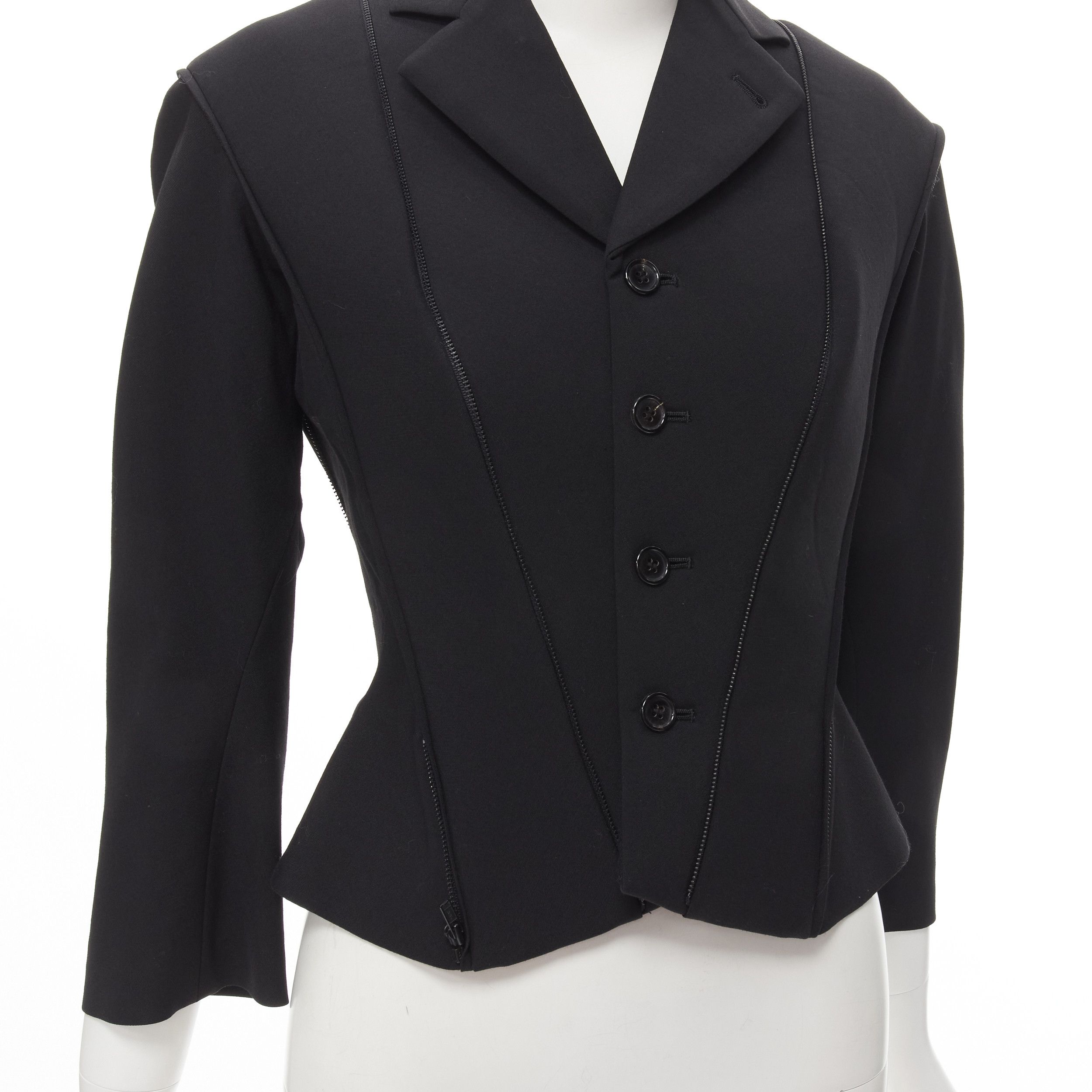 Junya Watanabe rare JUNYA WATANABE 1999 Runway black neoprene transformable blazer jacket S Size S / US 4 / IT 40 - 8 Thumbnail