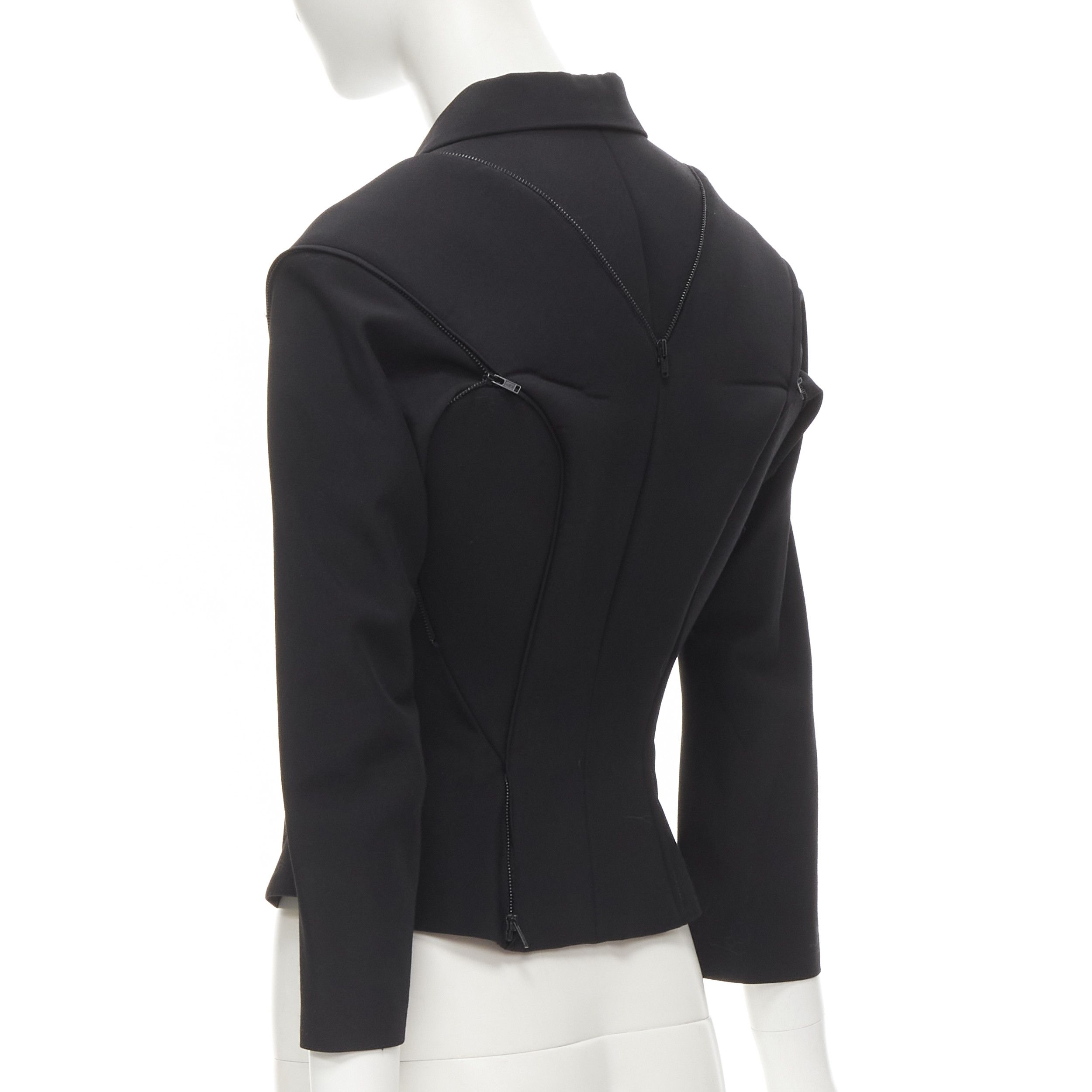 Junya Watanabe rare JUNYA WATANABE 1999 Runway black neoprene transformable blazer jacket S Size S / US 4 / IT 40 - 7 Thumbnail