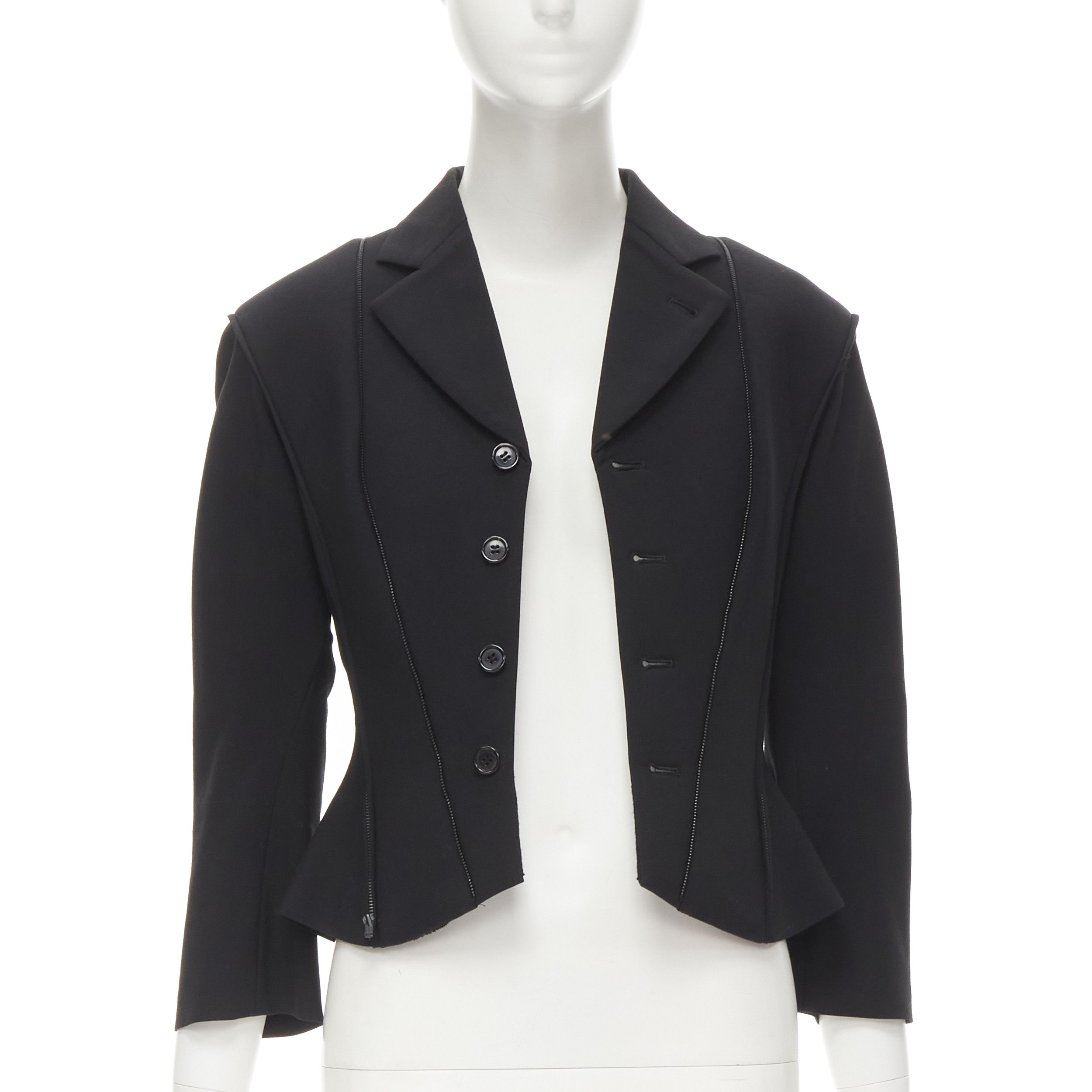 Junya Watanabe rare JUNYA WATANABE 1999 Runway black neoprene transformable blazer jacket S Size S / US 4 / IT 40 - 3 Thumbnail