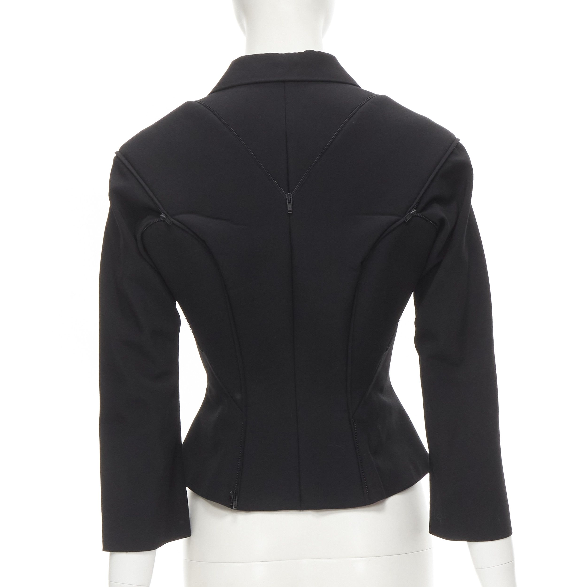 Junya Watanabe rare JUNYA WATANABE 1999 Runway black neoprene transformable blazer jacket S Size S / US 4 / IT 40 - 6 Thumbnail
