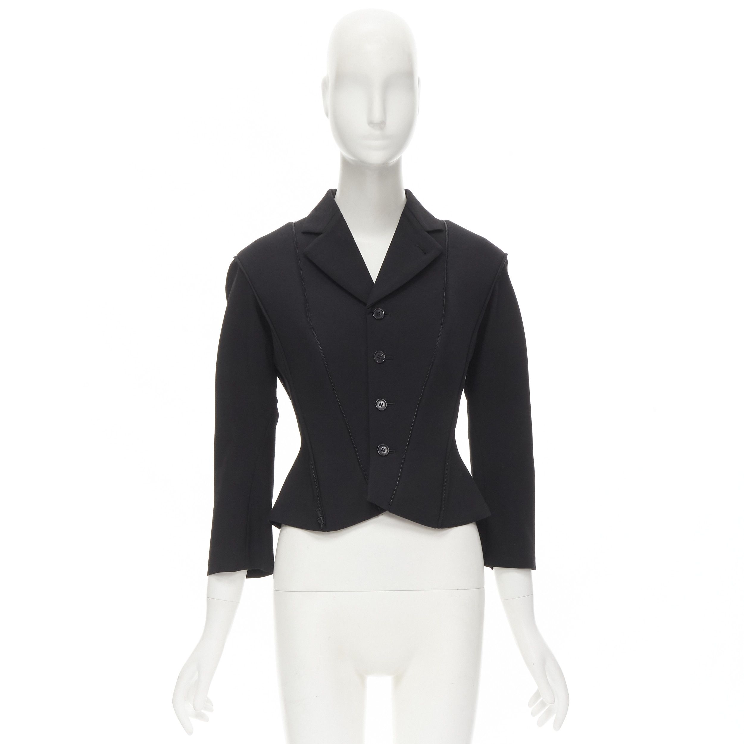 Junya Watanabe rare JUNYA WATANABE 1999 Runway black neoprene transformable blazer jacket S Size S / US 4 / IT 40 - 11 Thumbnail