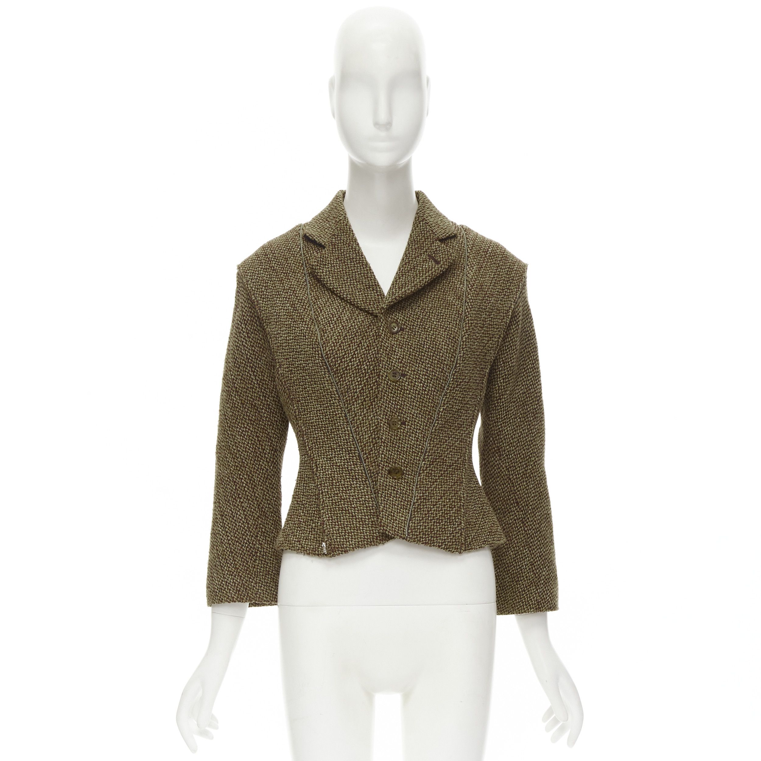 Junya Watanabe rare JUNYA WATANABE 1999 Runway brown tweed herringbone transformable jacket M Size M / US 6-8 / IT 42-44 - 11 Thumbnail