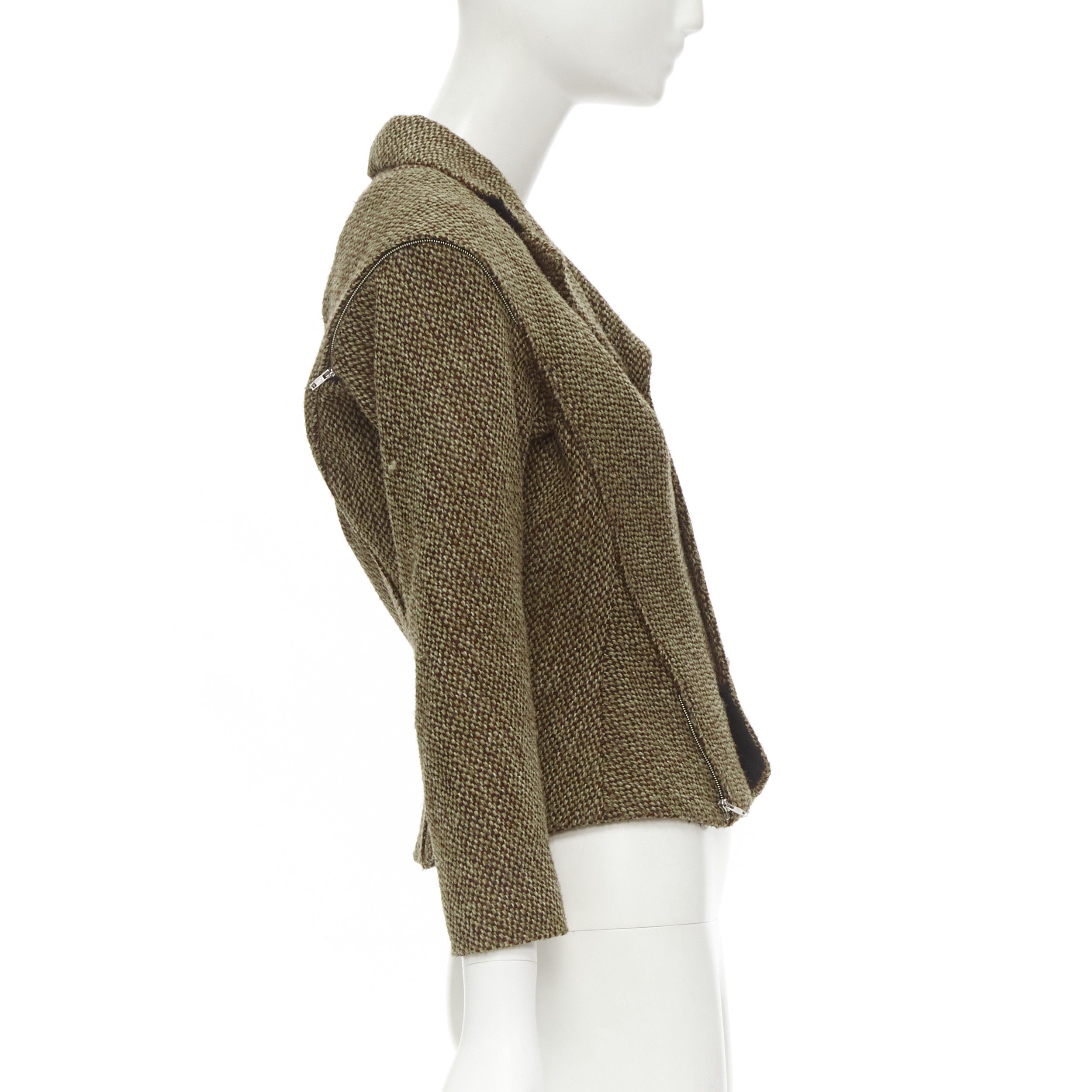 Junya Watanabe rare JUNYA WATANABE 1999 Runway brown tweed herringbone transformable jacket M Size M / US 6-8 / IT 42-44 - 4 Thumbnail