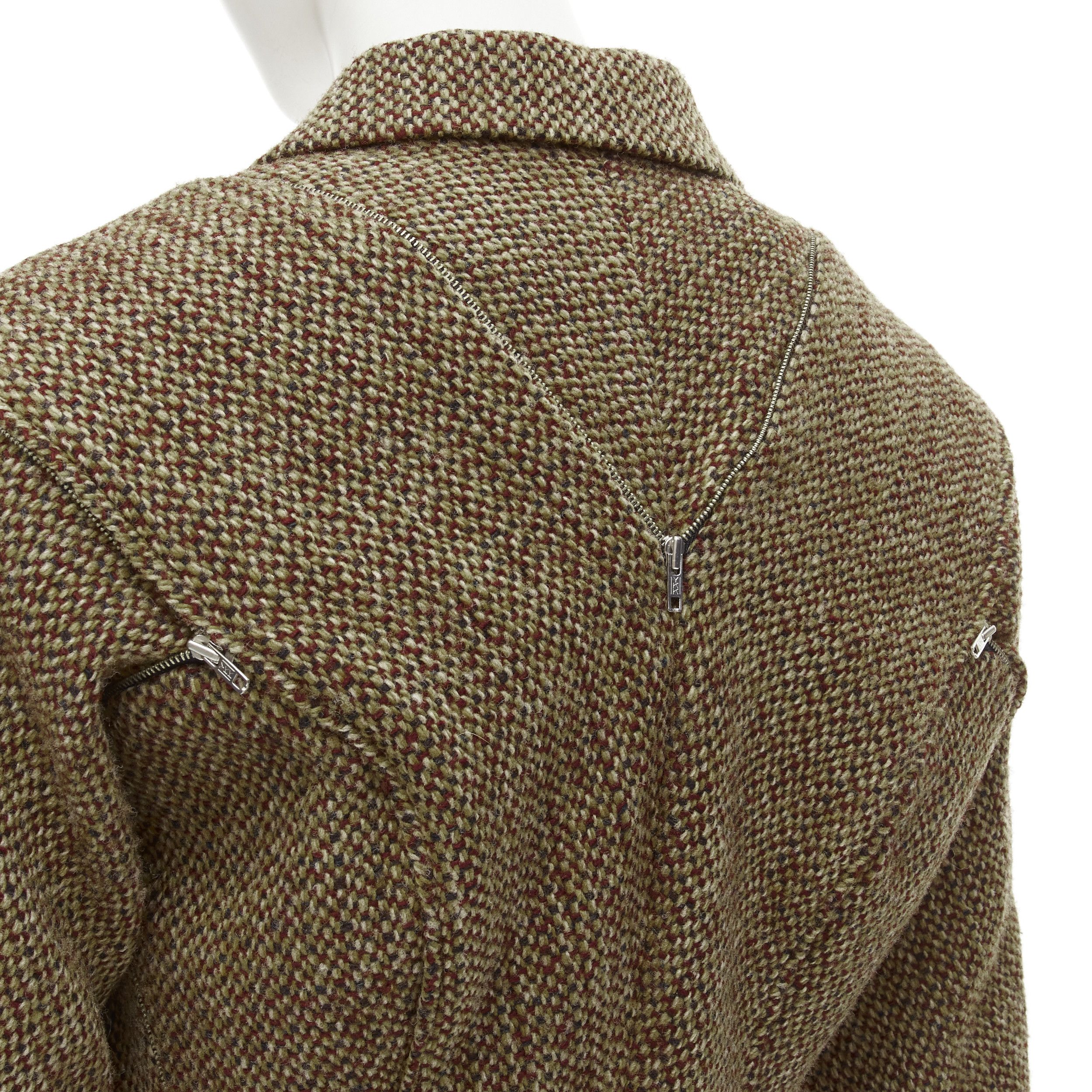 Junya Watanabe rare JUNYA WATANABE 1999 Runway brown tweed herringbone transformable jacket M Size M / US 6-8 / IT 42-44 - 8 Thumbnail