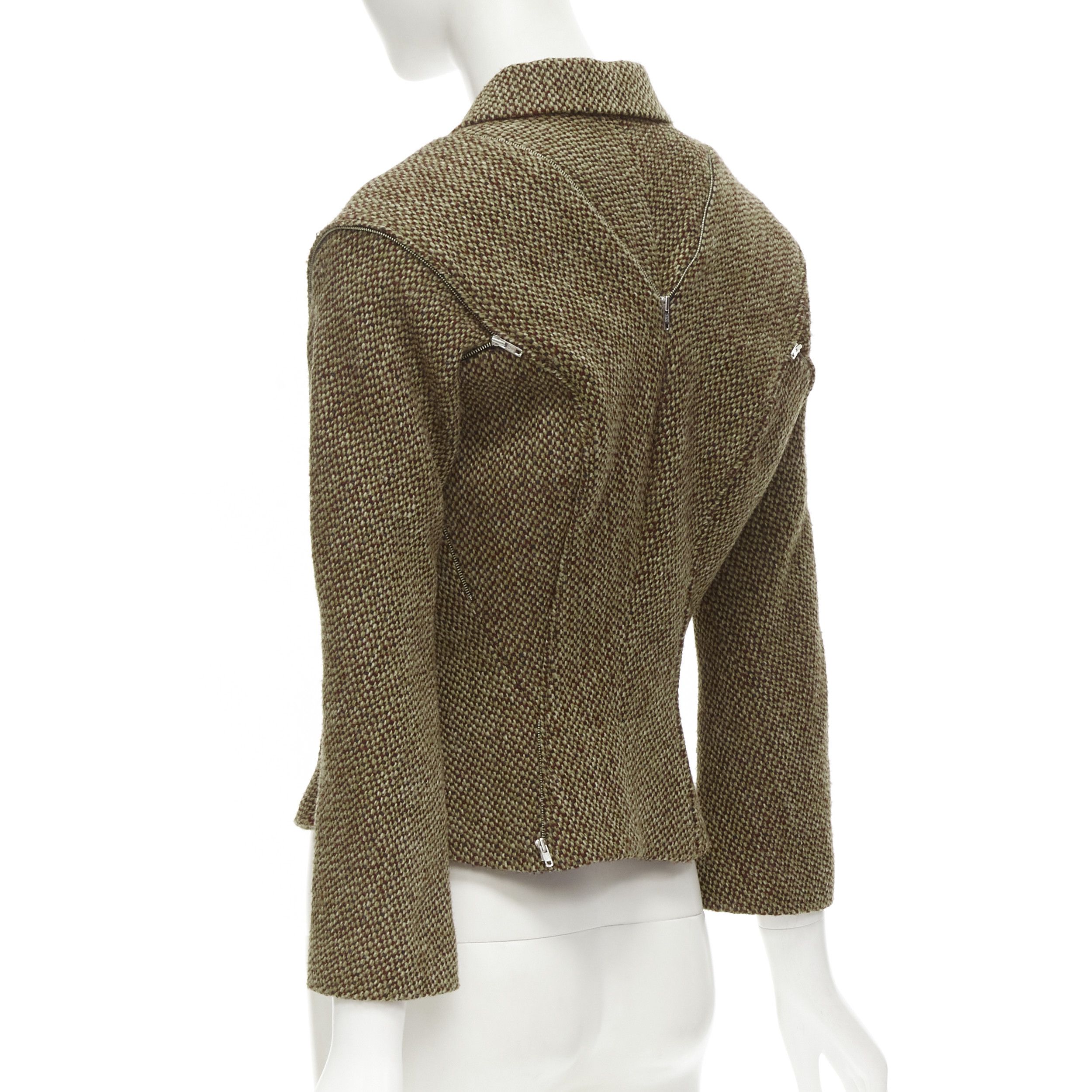 Junya Watanabe rare JUNYA WATANABE 1999 Runway brown tweed herringbone transformable jacket M Size M / US 6-8 / IT 42-44 - 6 Thumbnail
