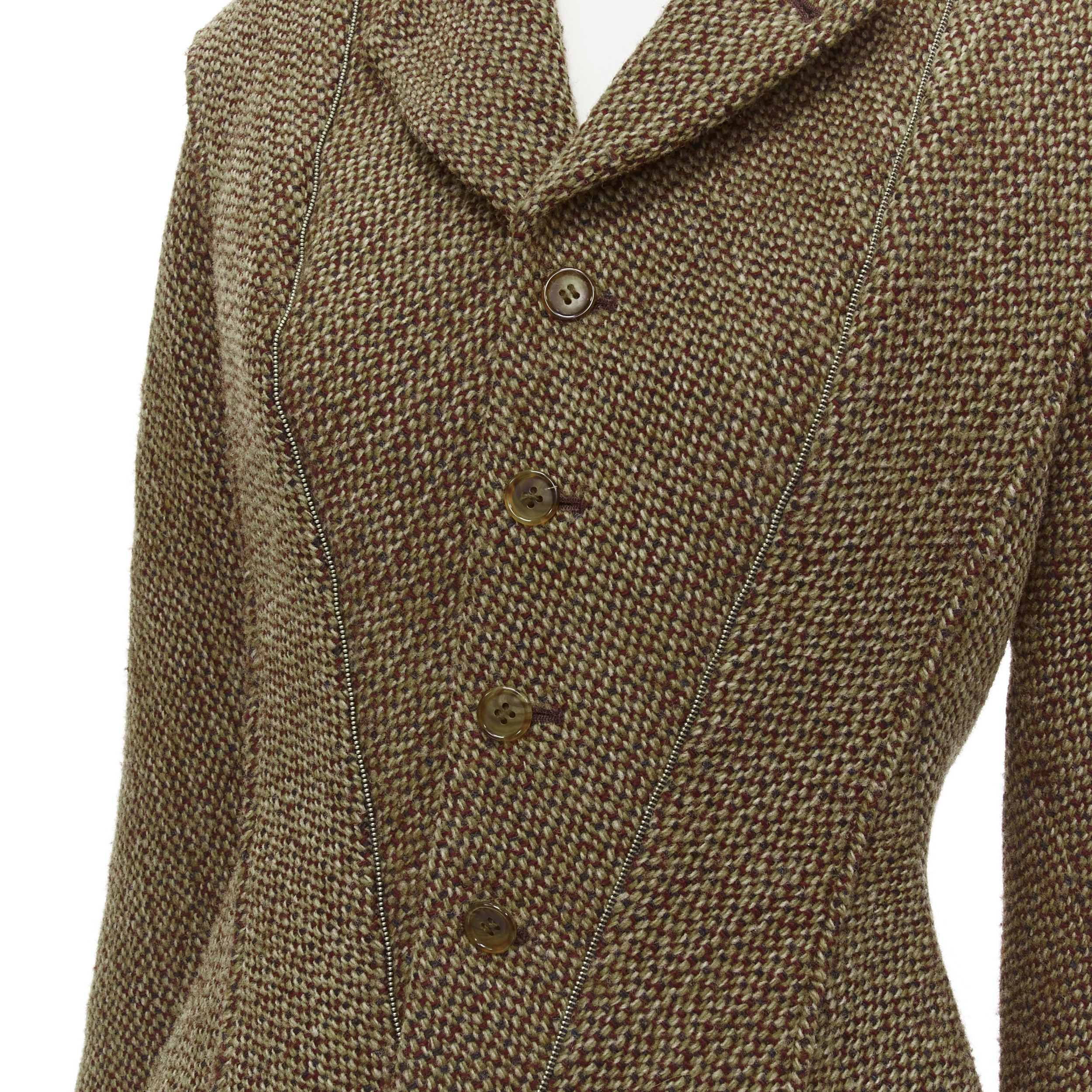 Junya Watanabe rare JUNYA WATANABE 1999 Runway brown tweed herringbone transformable jacket M Size M / US 6-8 / IT 42-44 - 9 Thumbnail